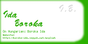 ida boroka business card